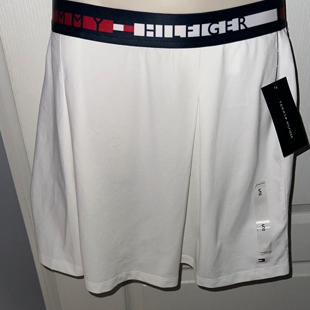 Tommy Hilfiger White Skirt with Logo Waistband